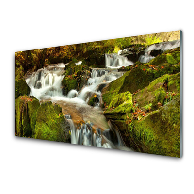 Konyhai fali panel Waterfall rocks nature
