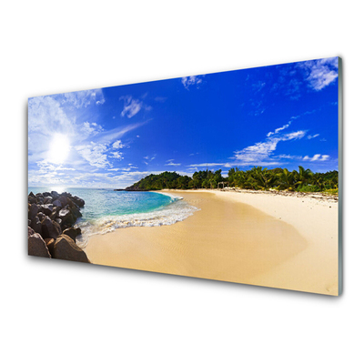 Konyhai fali panel Sun sea beach landscape