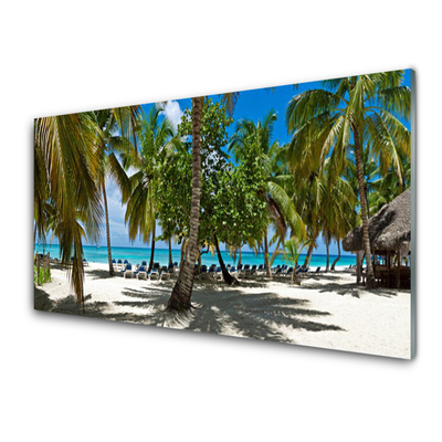 Konyhai falburkoló panel Beach palm trees landscape