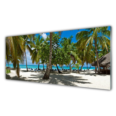 Konyhai falburkoló panel Beach palm trees landscape