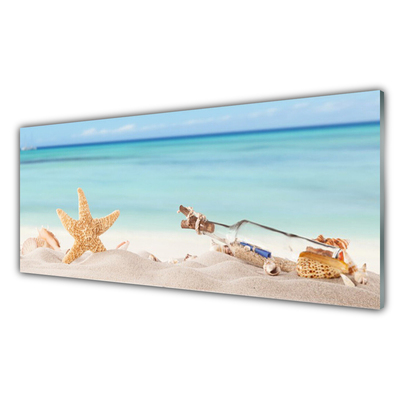 Konyhai dekor panel Starfish shells beach