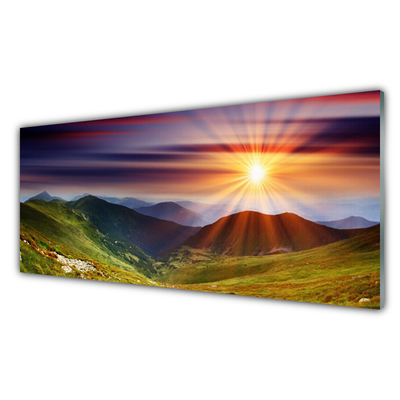 Konyhai fali panel Sunset hegyi táj