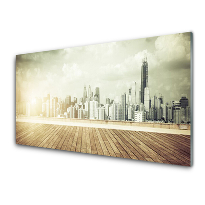 Konyhai üveg fali panel New york city felhőkarcolók