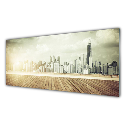 Konyhai üveg fali panel New york city felhőkarcolók