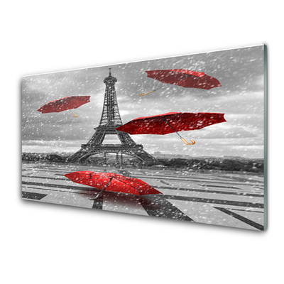 Konyhai falvédő panel Párizsi eiffel-torony umbrella