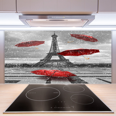 Konyhai falvédő panel Párizsi eiffel-torony umbrella