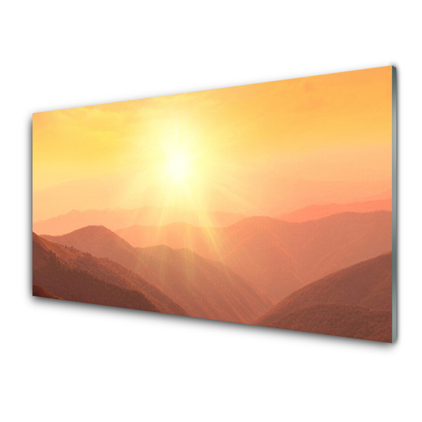 Konyhai falburkoló panel Sun hegyi táj