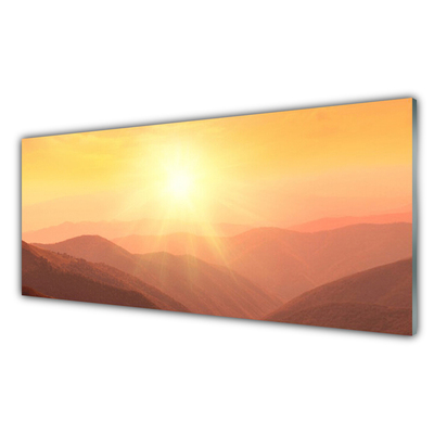 Konyhai falburkoló panel Sun hegyi táj