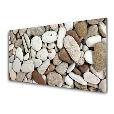 Konyhai üveg fali panel Dekorációs kövek kavicsok