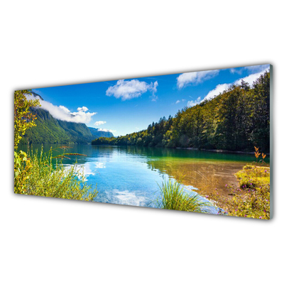 Konyhai hátfal panel Természet-hegység forest lake