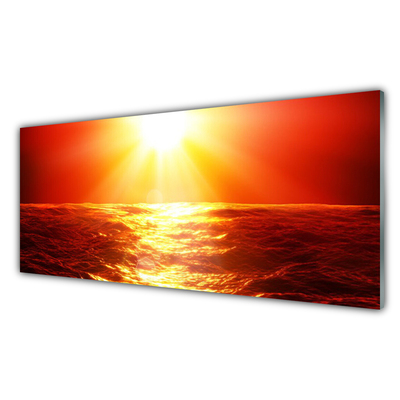 Konyhai üveg fali panel Sunset sea wave