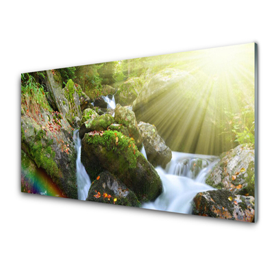 Konyhai dekor panel Rainbow waterfall nature patak