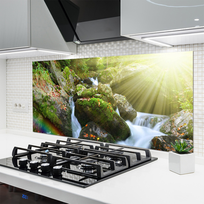 Konyhai dekor panel Rainbow waterfall nature patak