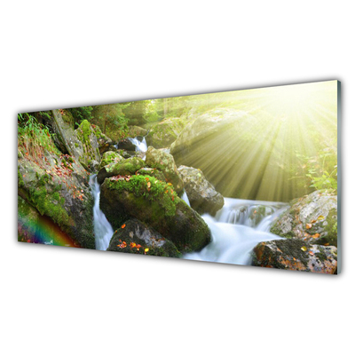 Konyhai dekor panel Rainbow waterfall nature patak