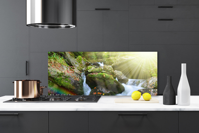 Konyhai dekor panel Rainbow waterfall nature patak