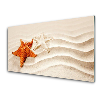 Konyhai fali panel Starfish on sand beach