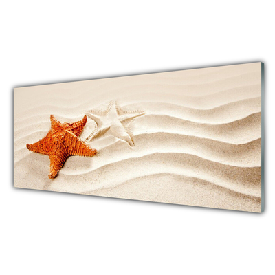 Konyhai fali panel Starfish on sand beach