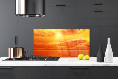 Konyhai üveg panel Sun sea landscape