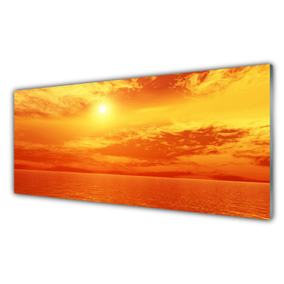 Konyhai üveg panel Sun sea landscape