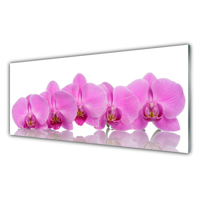 Konyhai hátfal panel Rózsaszín orchidea virágok