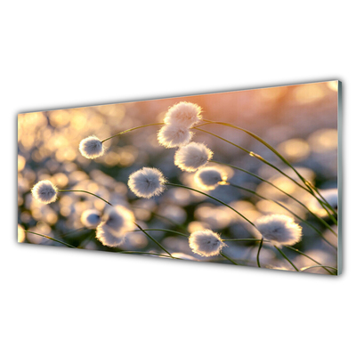 Konyhai üveg fali panel Virág növény természet