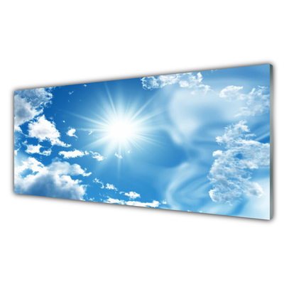 Konyhai falvédő panel Blue sky sun clouds