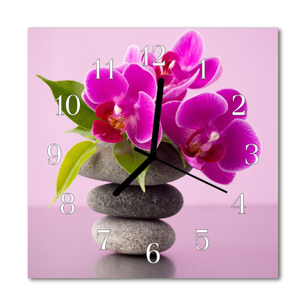 Négyzet alakú üvegóra Orchidea