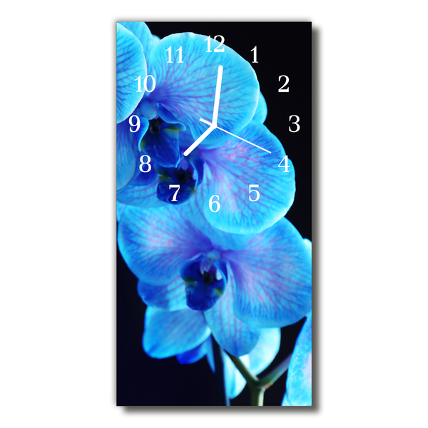 Négyszögletes üvegóra Kék virág