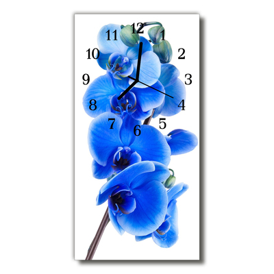 Függőleges üvegóra Kék orchidea virágok