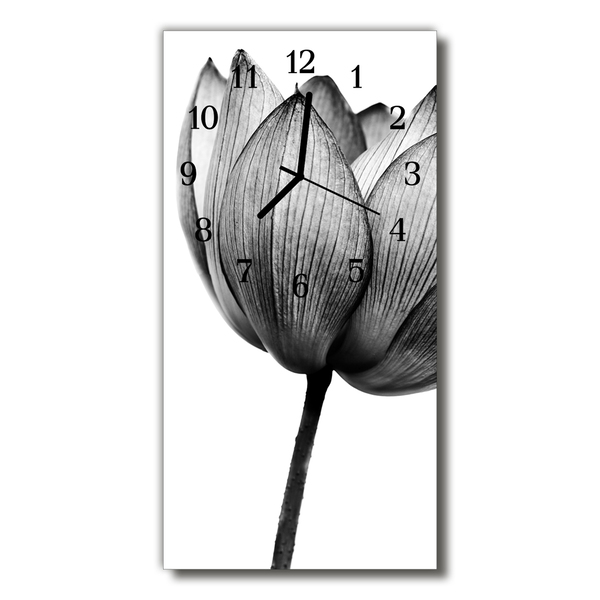 Függőleges üvegóra Tulip virág szürke