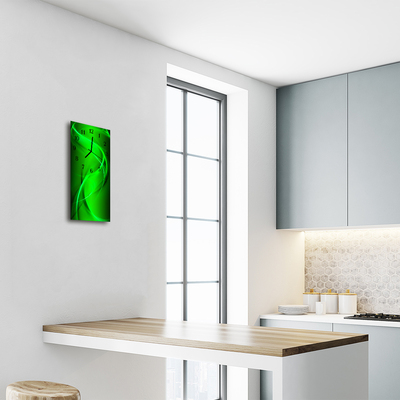 Négyszögletes fali üvegóra Art pattern zöld