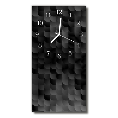 Négyszögletes fali üvegóra Graphics fekete mozaik