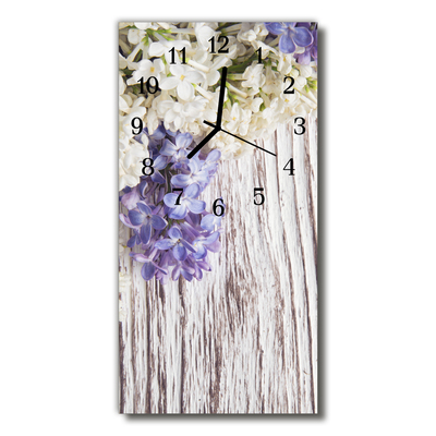Téglalap alakú üvegóra Lila színű virágok