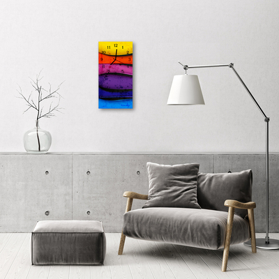 Négyszögletes fali üvegóra Art színes vonalak színe