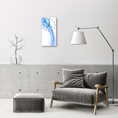 Függőleges üvegóra Art curve vonal kék
