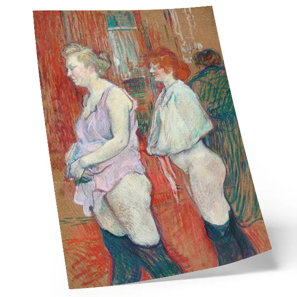Retro plakát Henri de Toulouse-Lautrec Rue des Moulins 1894 című festményének nagy felbontású reprodukciója