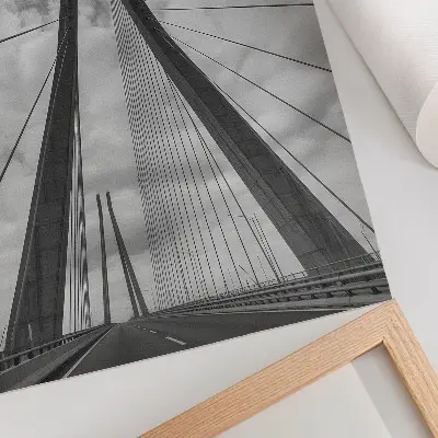 Poszter nyomtatás kötélhíd modernitás elegancia és szimmetria mintával
