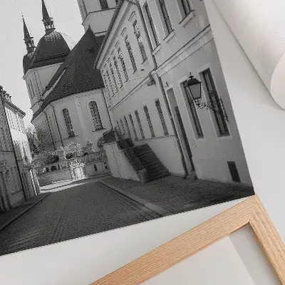 Poszter történelmi épületek elegáns építészeti részletekkel