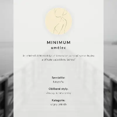 Poszter fekete-fehér minimalista tájkép mólóval és nyugodt vízzel