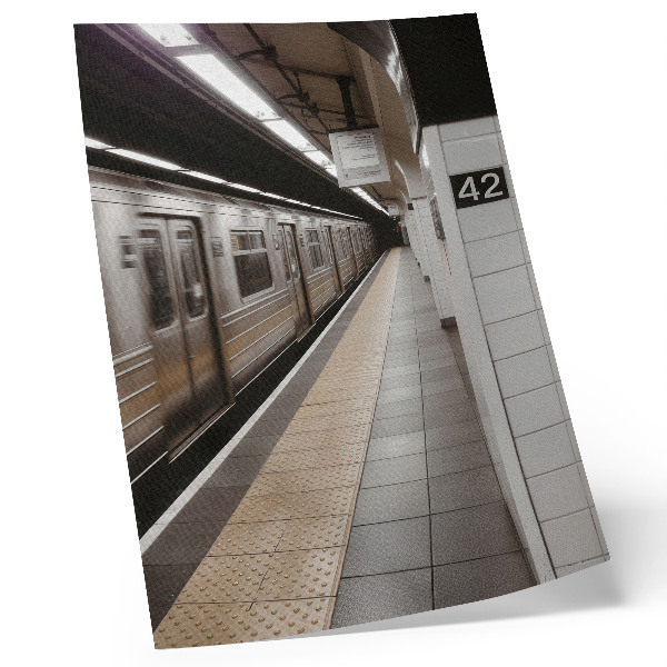 Poszter Modern metróperon, dinamikus építészeti tér