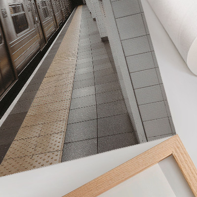 Poszter Modern metróperon, dinamikus építészeti tér
