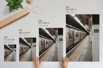 Poszter Modern metróperon, dinamikus építészeti tér