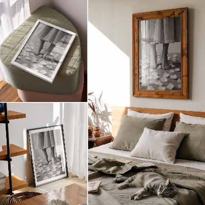 Retro plakát Elegancia fekete-fehér szirmok béke