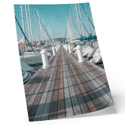 Poszter Marina jachtok móló kék ég szimmetria