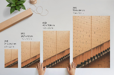 Retro plakát Bézs és barna árnyalatok geometrikus vonalai, harmonikusan