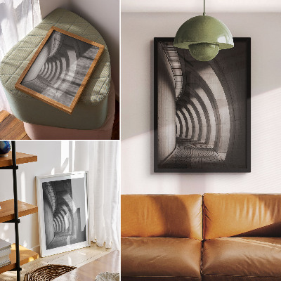 Poszter nyomtatás Futurisztikus fekete-fehér elegancia az űrben