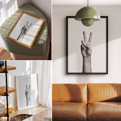Retro plakát Fekete-fehér béke gesztusa minimalizmus elegancia