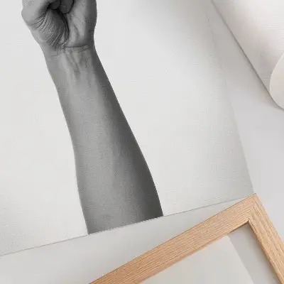 Poszter nyomtatás fekete-fehér minimalista kézmozdulatos mintával