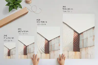 Poszter nyomtatás fém és rozsda hatású geometrikus panelek