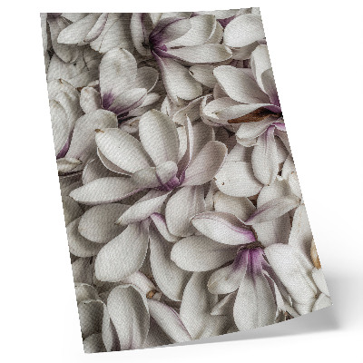 Poszter nyomtatás Fehér szirmok lila virágmintában, természeti hatás
